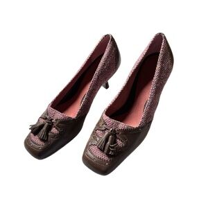 Unique Brown and Purple/Pink Women's Heels